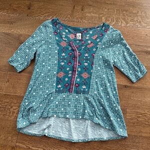 Anthropology Akemi + Kin 3/4 Length Sleeve Shirt, Size L